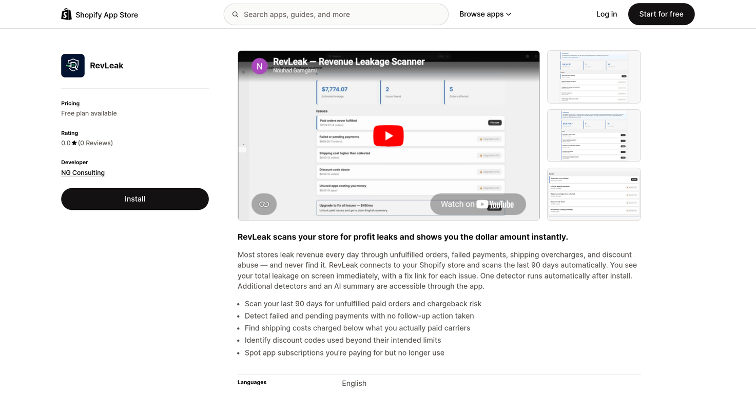 RevLeak website