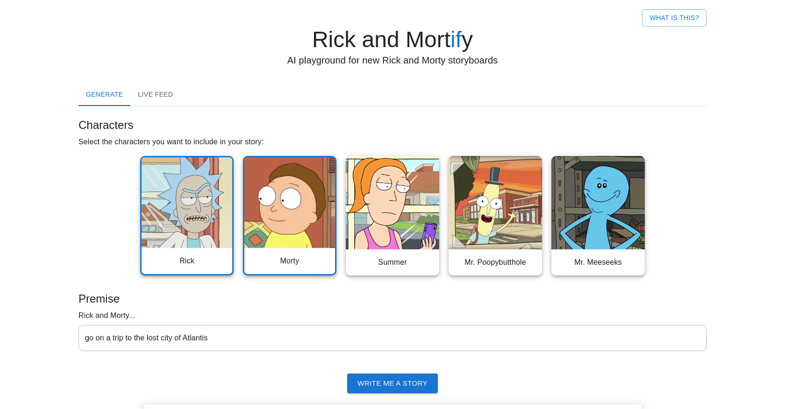 Rick and Mortify website