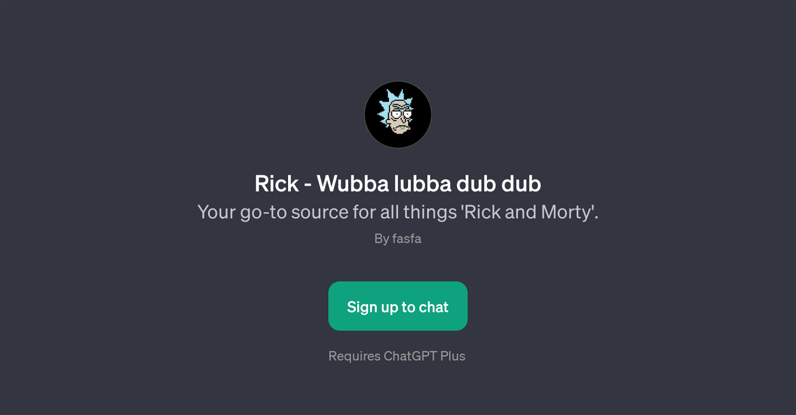 Rick - Wubba lubba dub dub website