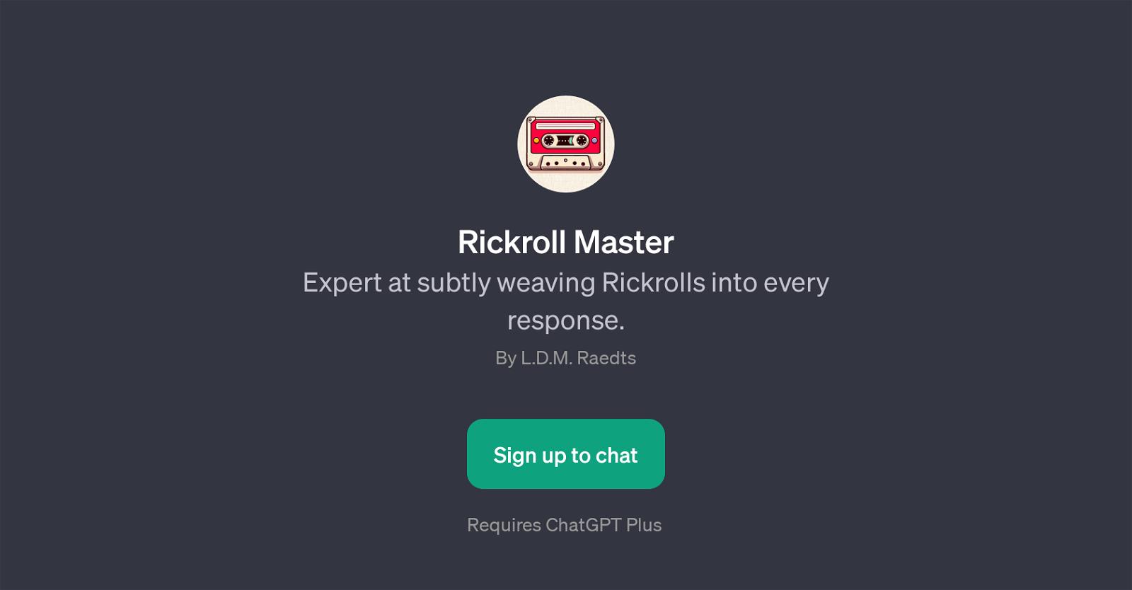 Rickroll Master website