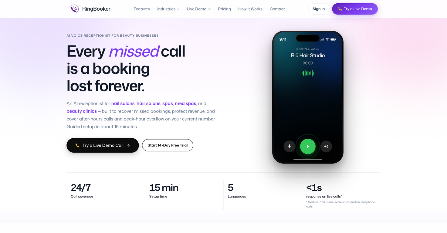 RingBooker website