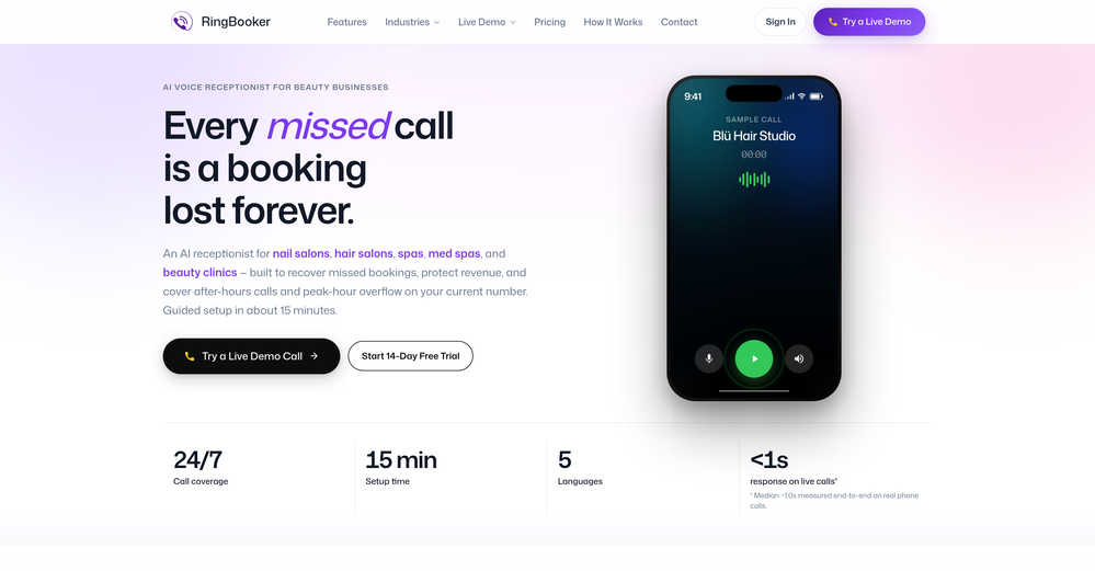 RingBooker website