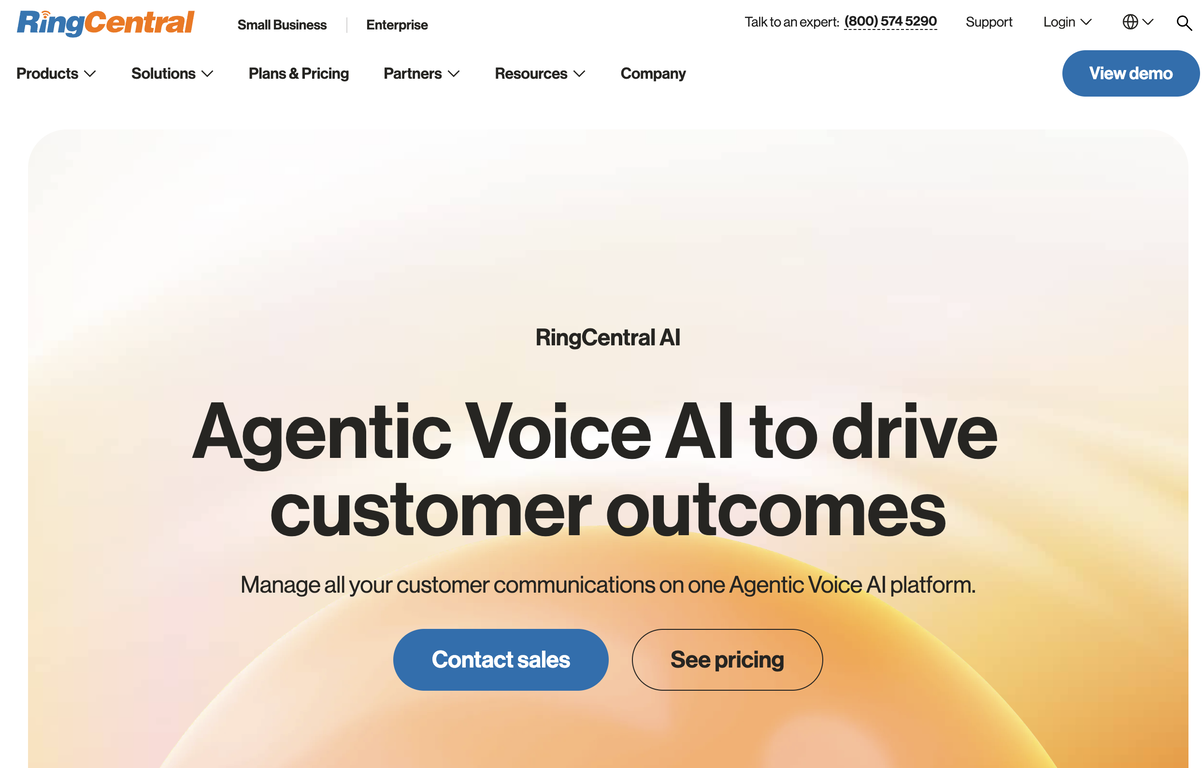 RingCentral AI website