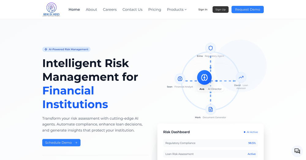 RiskInMind AI website