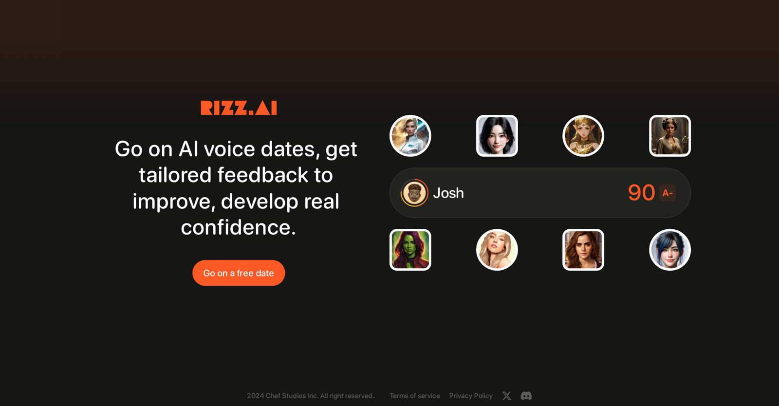 Rizz AI website