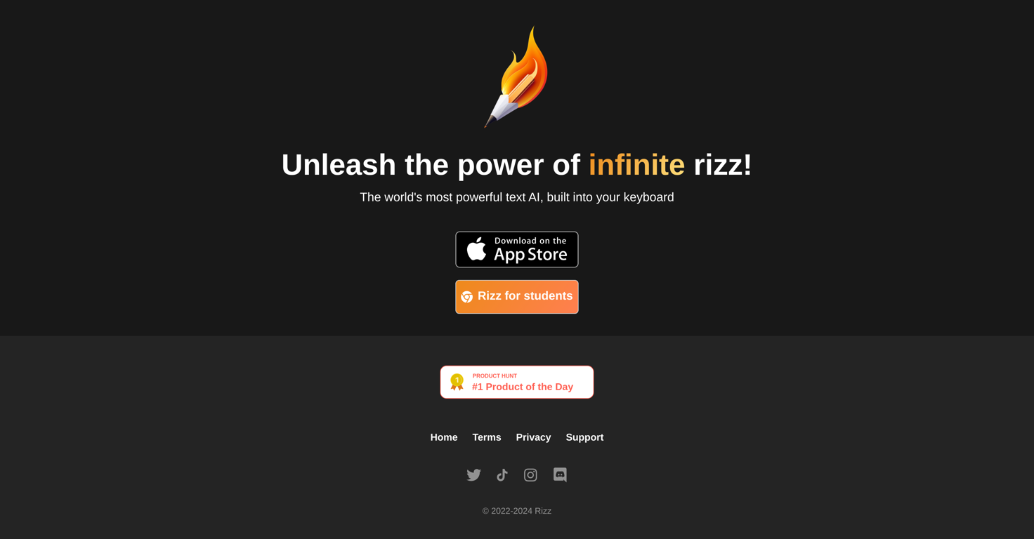 RizzAI website