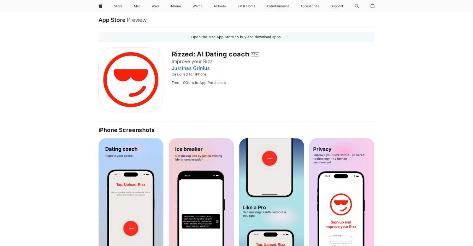 Rizzed: AI Dating coach website
