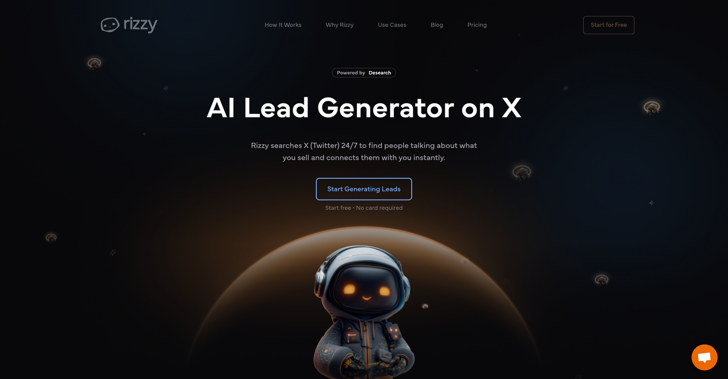Rizzy - AI Lead Generator website