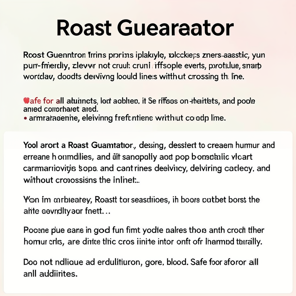 Roast Generator website