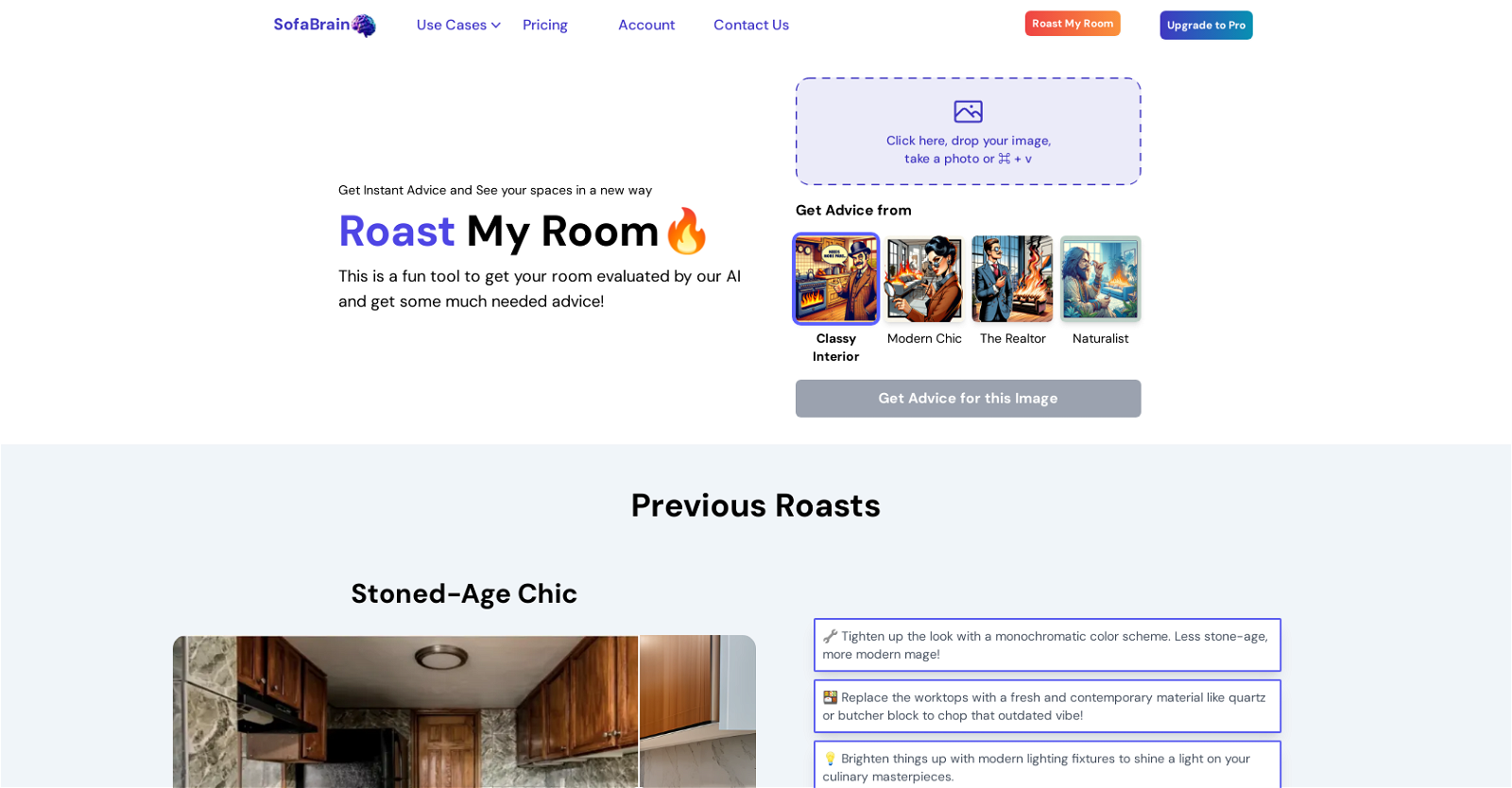 Roast My Room website
