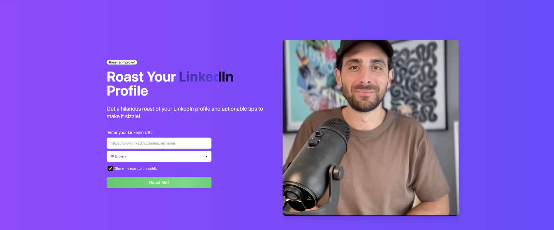 RoastLinkedIn website