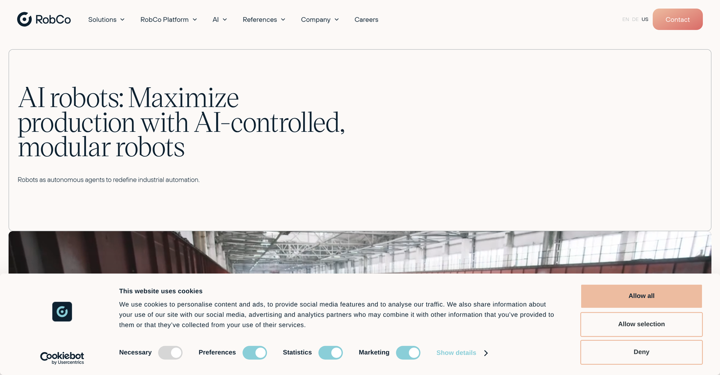 RobCo AI Robots website