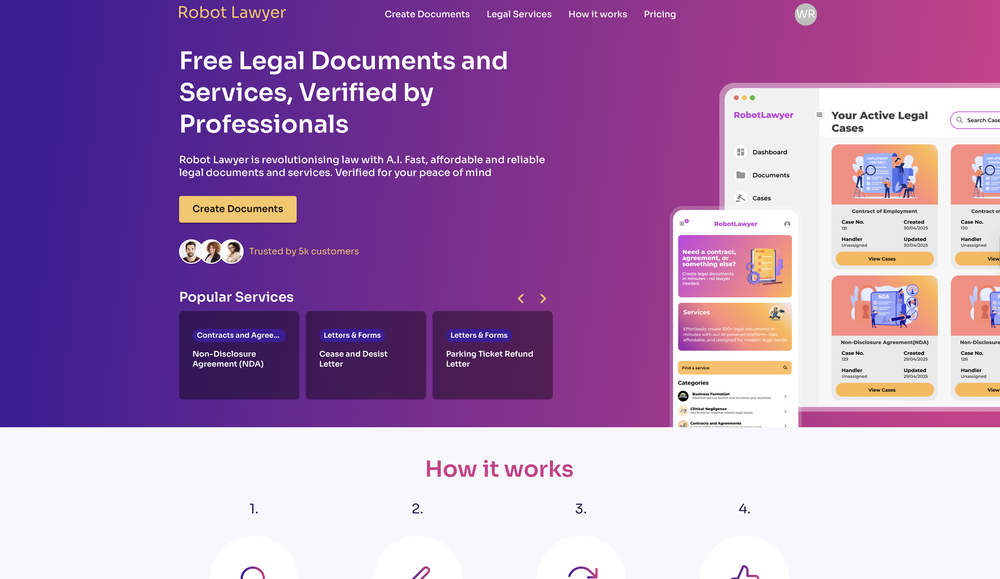 Robot Lawyer website