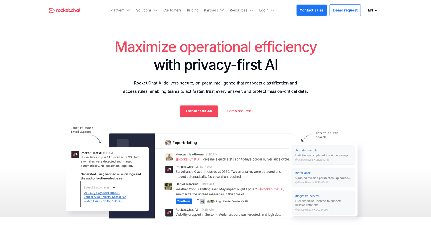 Rocket.Chat AI website