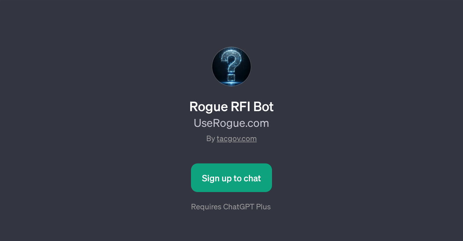 Rogue RFI Bot website