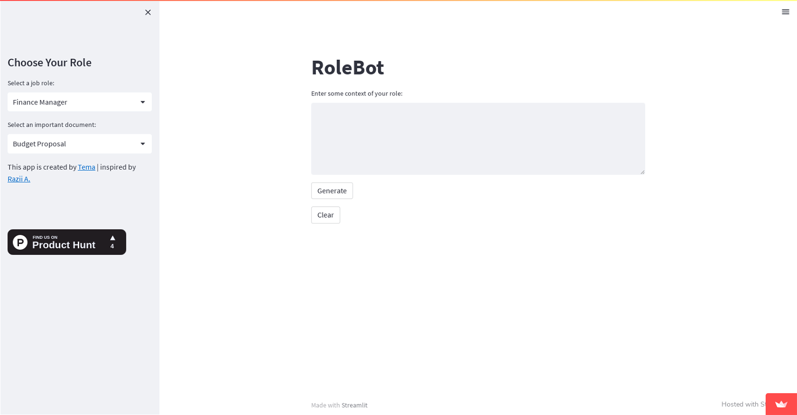 RoleBot website