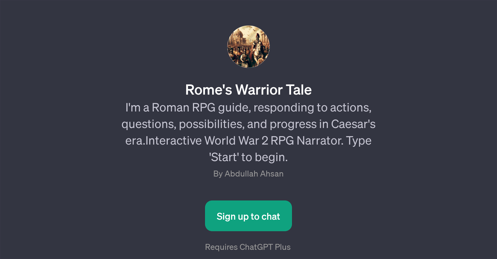 Rome's Warrior Tale website