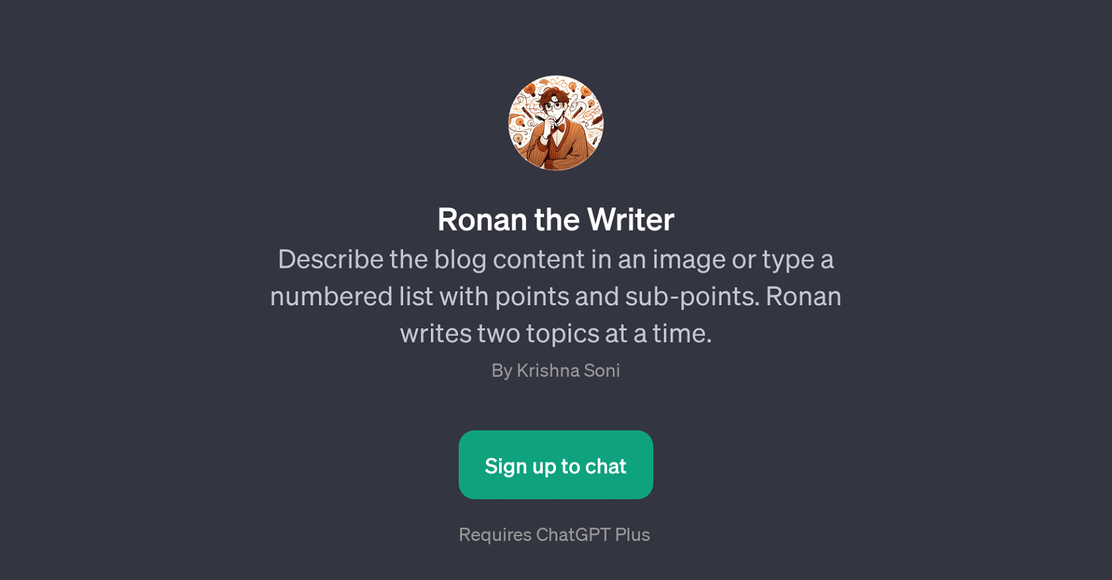 Ronan the Writer website