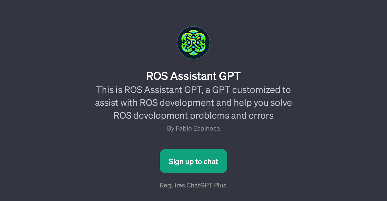ROS Assistant GPT website