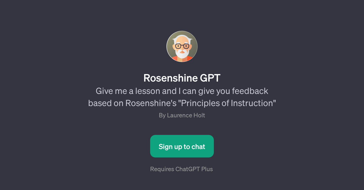 Rosenshine GPT website
