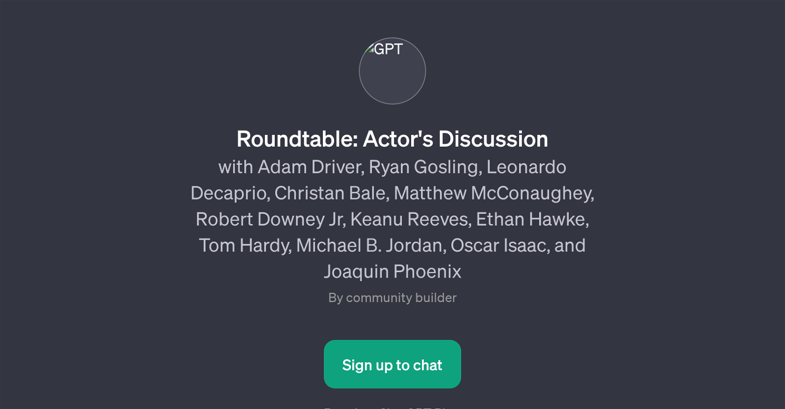 Roundtable: Actor's Discussion website