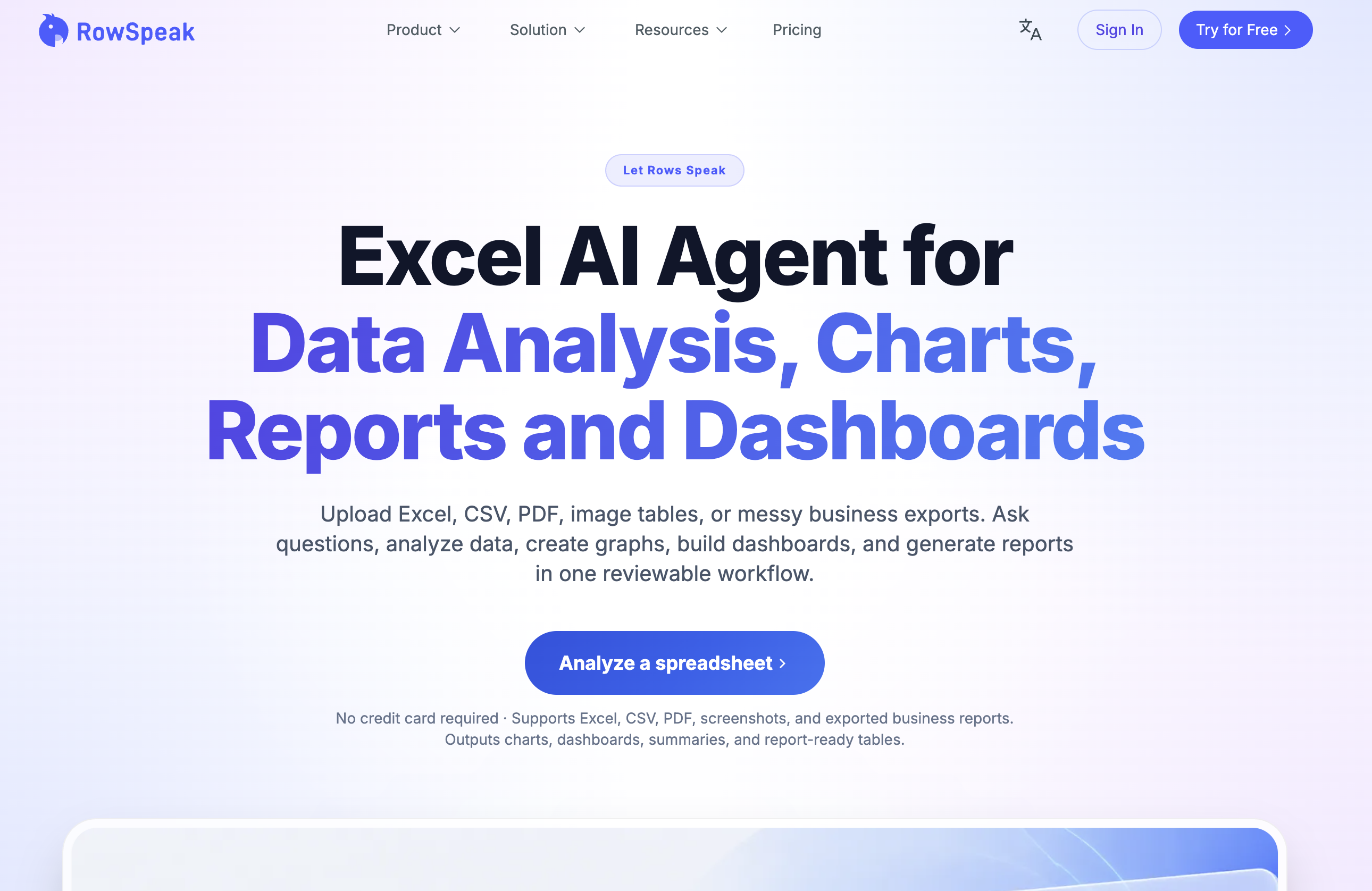RowSpeak v1.3.0 - AI Tool For Excel data analysis