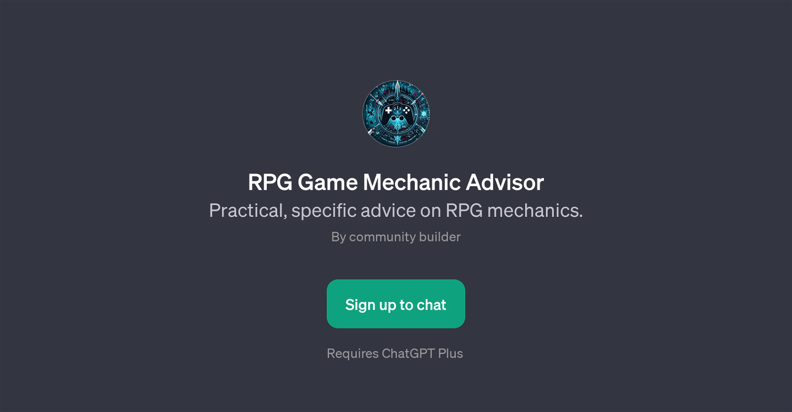 RPG Game Mechanic Advisor website