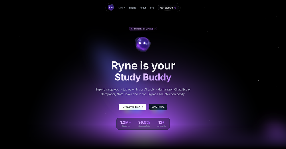 Ryne AI website