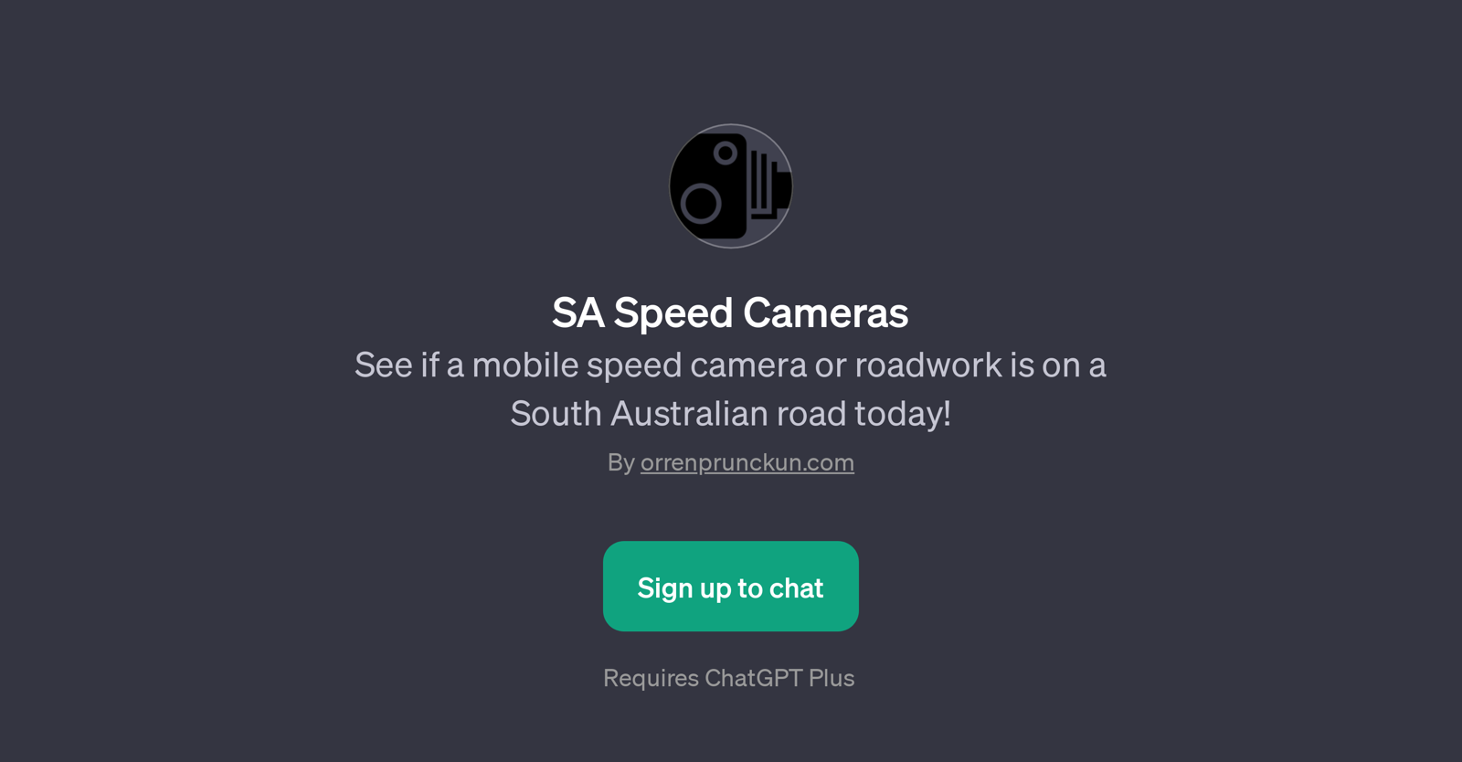 SA Speed Cameras website