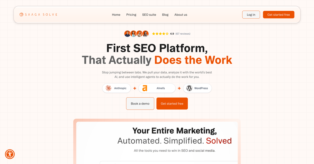 Saaga Solve website