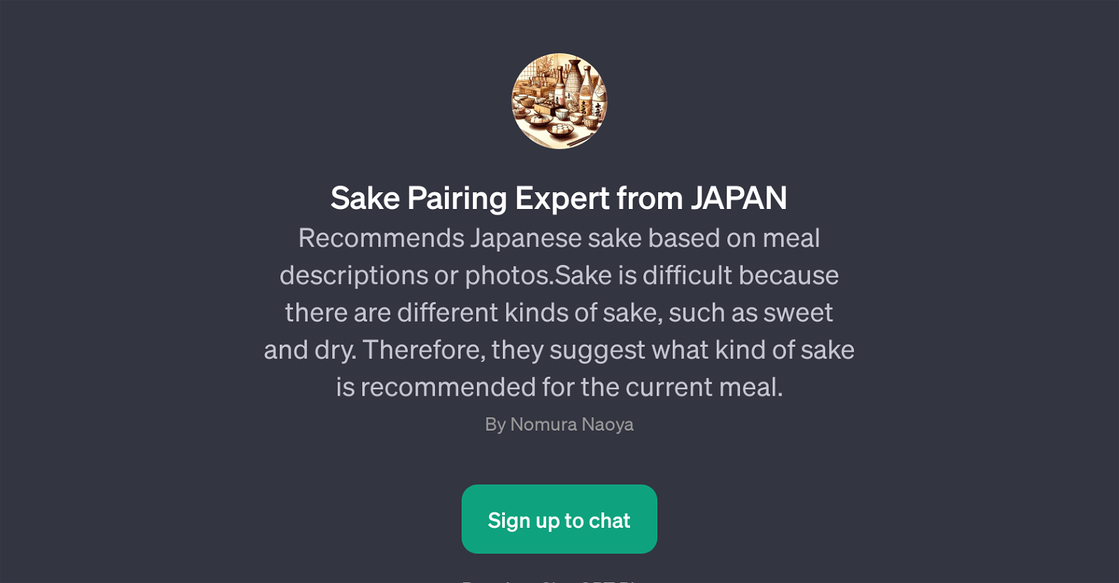 Sake Pairing Expert from Japan website