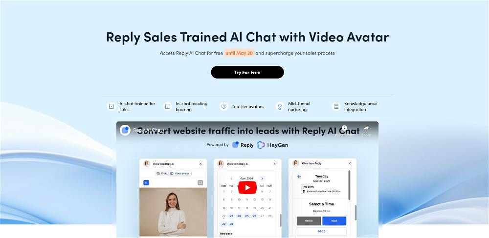 Sales AI Chatbot by Reply.io website
