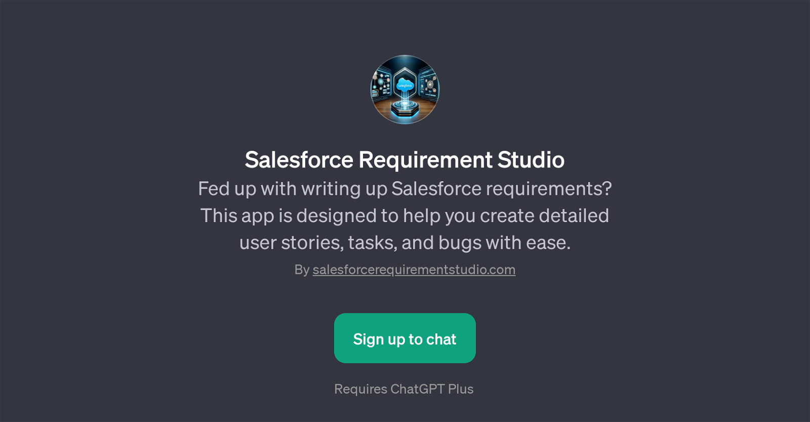 Salesforce Requirement Studio website