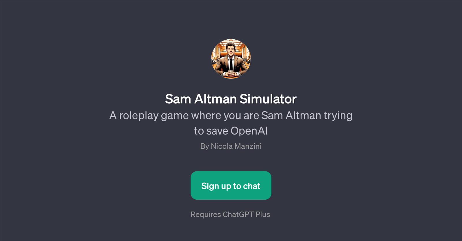 Sam Altman Simulator website