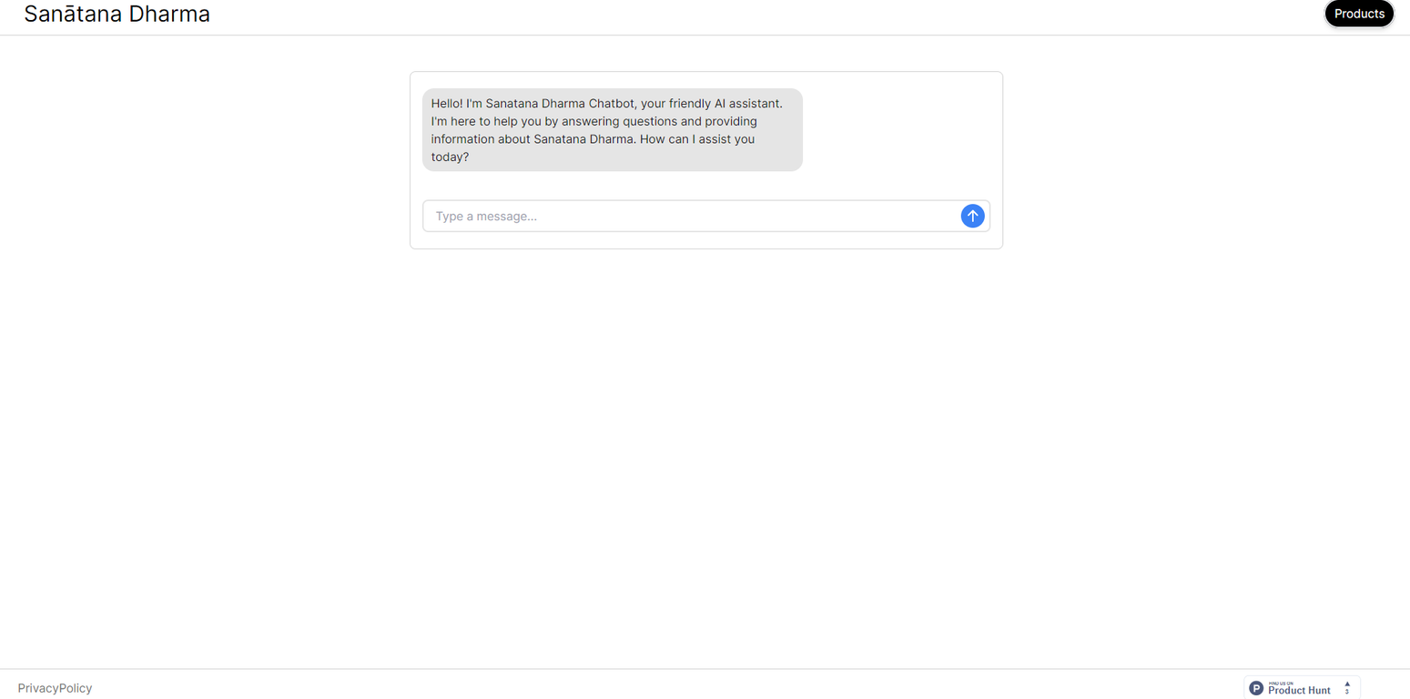 Sanātana Dharma Chatbot website