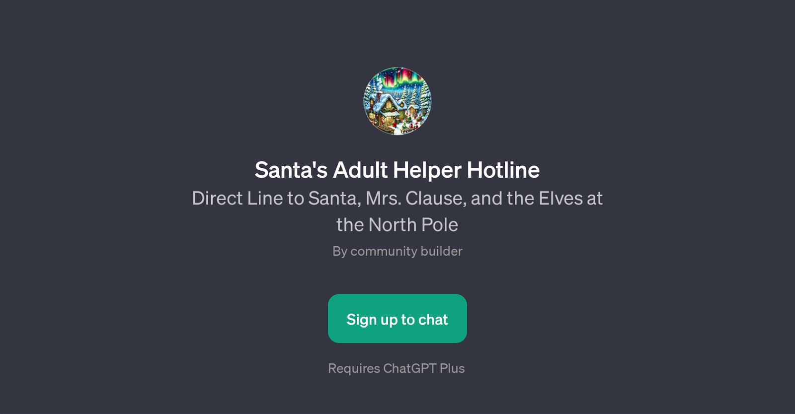 Santa's Adult Helper Hotline website
