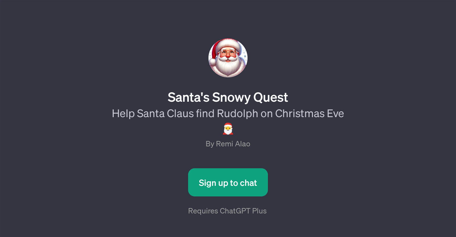 Santa's Snowy Quest website