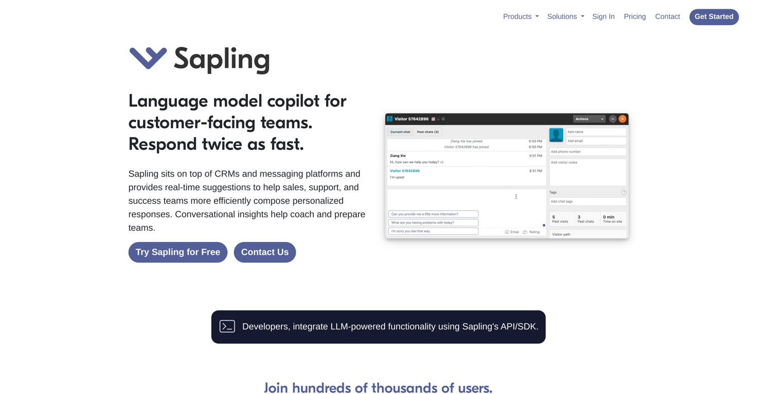 Sapling website