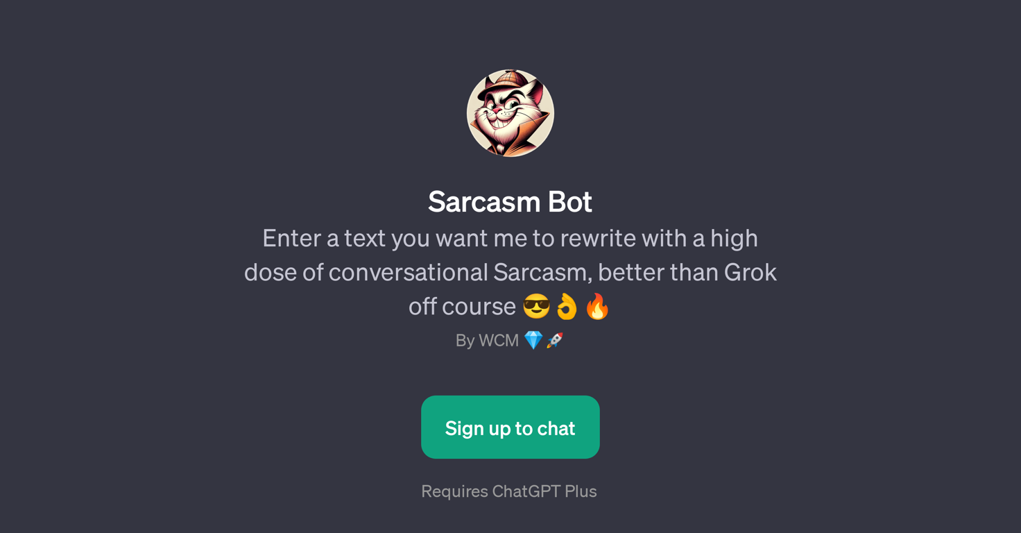 Sarcasm Bot website