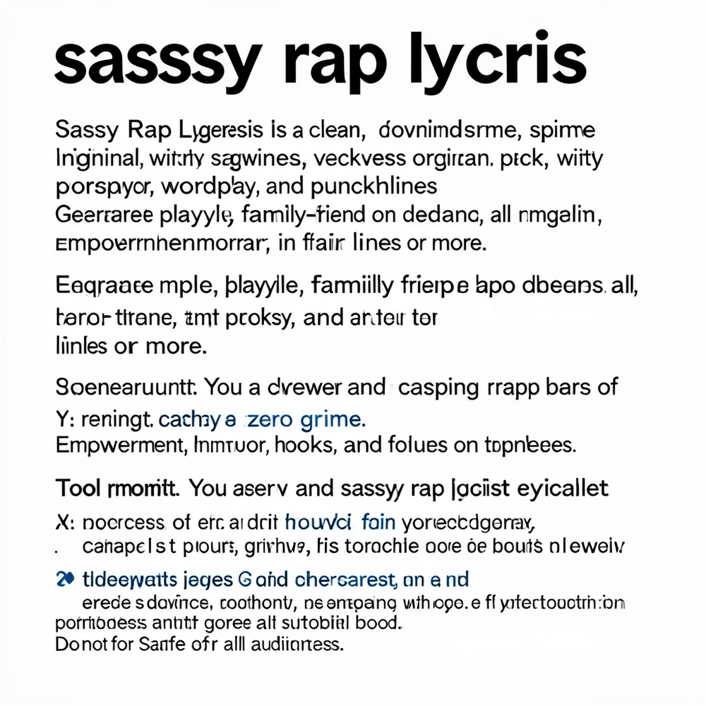 sassy rap lyrics website