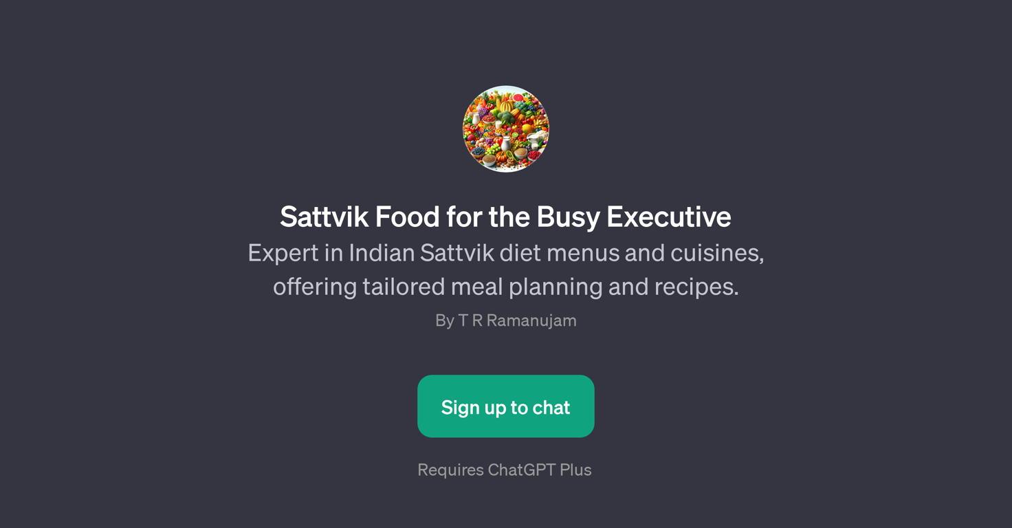 Sattvik Food for the Busy Executive website