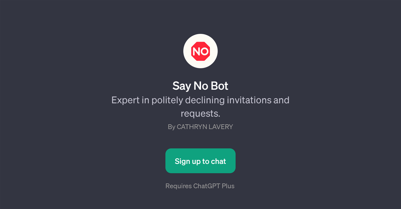 Say No Bot website