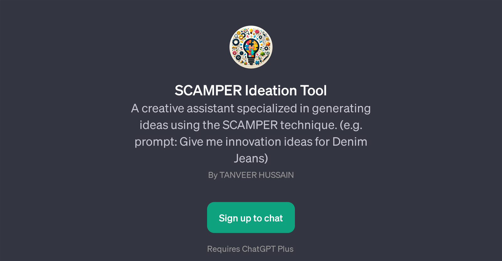 SCAMPER Ideation Tool website