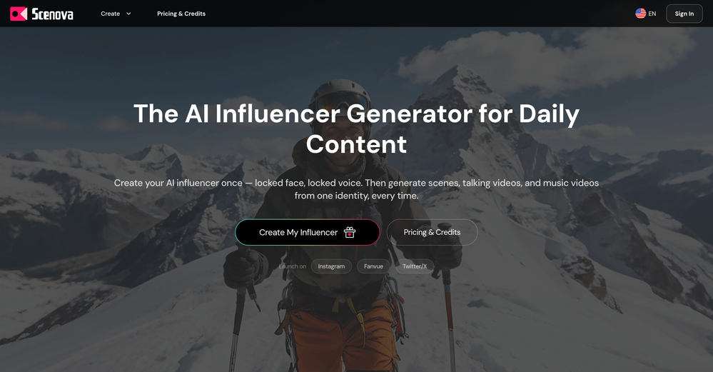 Scenova AI website