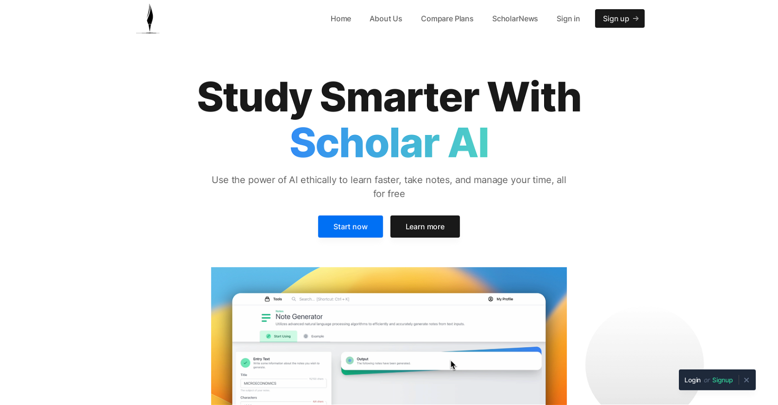 ScholarAI website