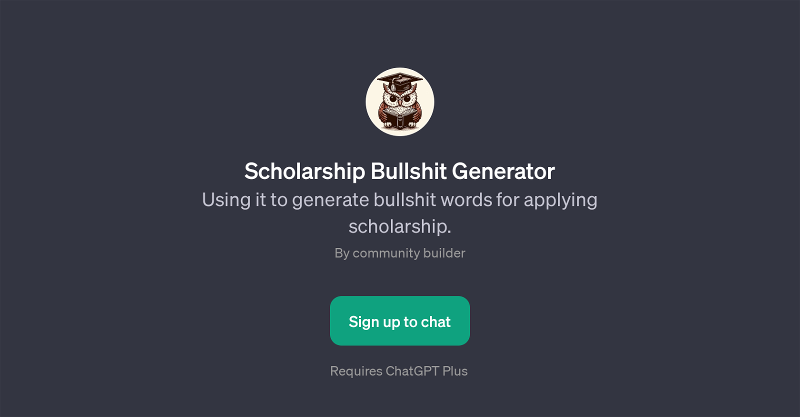 Scholarship Bullshit Generator website