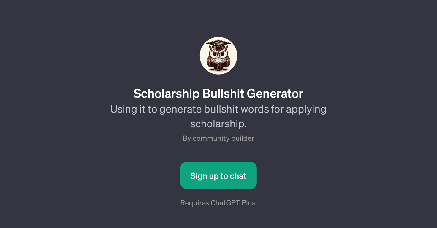 Scholarship Bullshit Generator website