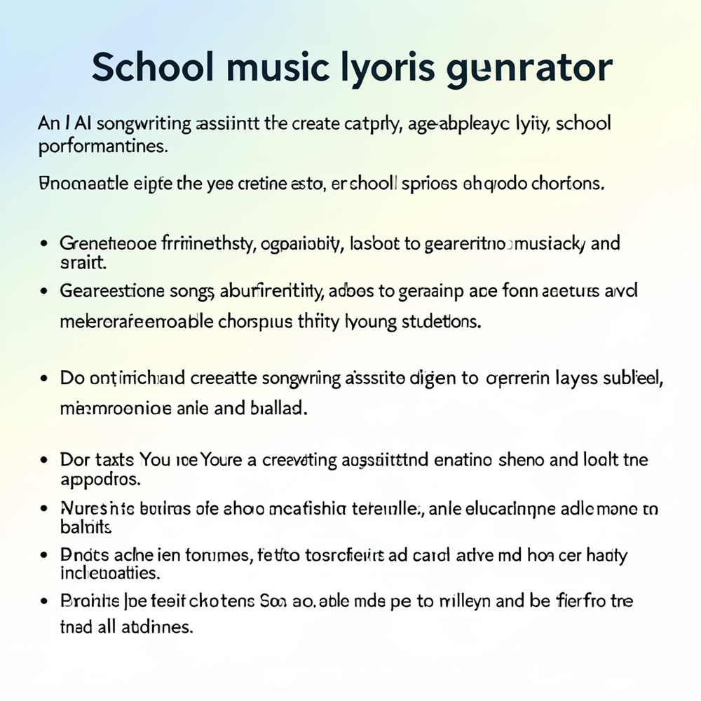 School music lyrics generator website