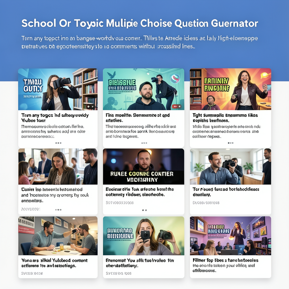 School Or Topic Multiple Choice Question Generator website