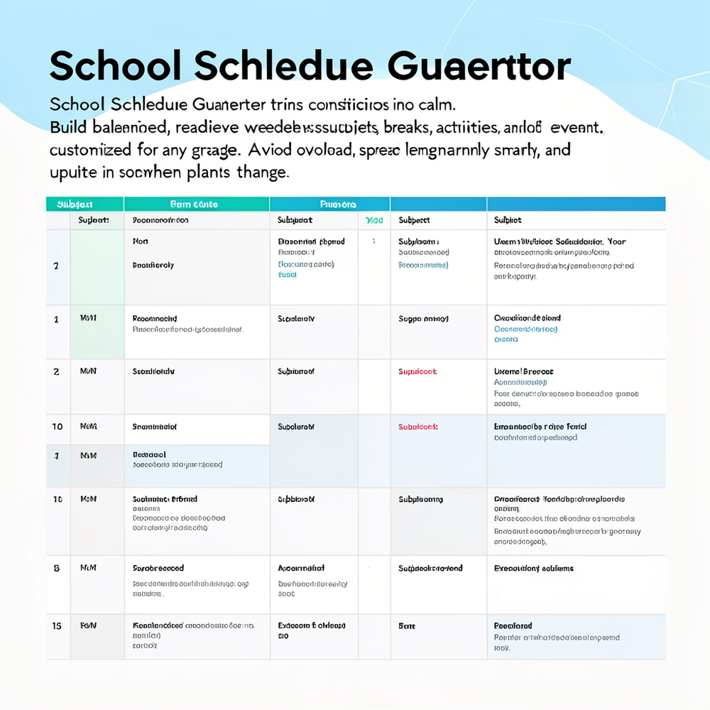 School Schledue Generator website